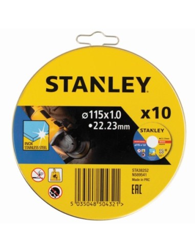 10 discos de corte INOX 115x1.0x22.23mm