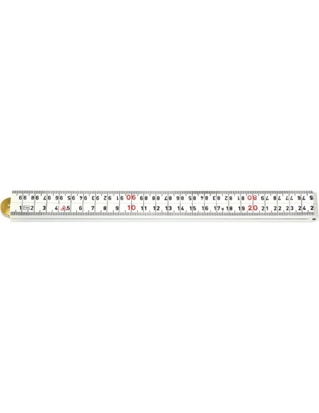 Metro plegable plástico 1mx13mm blanca 4 segm. Hultafors