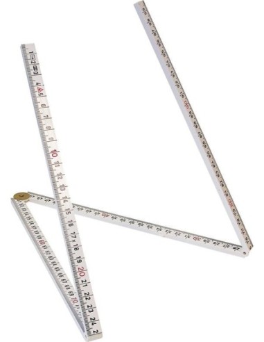 Metro plegable plástico 1mx13mm blanca 4 segm. Hultafors