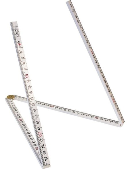 Metro plegable plástico 1mx13mm blanca 4 segm. Hultafors