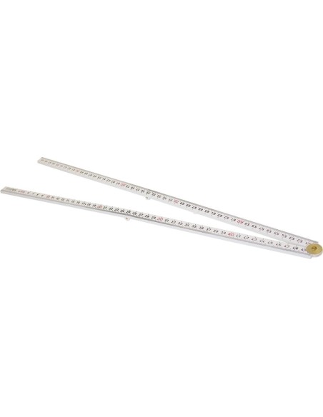 Metro plegable plástico 1mx13mm blanca 4 segm. Hultafors