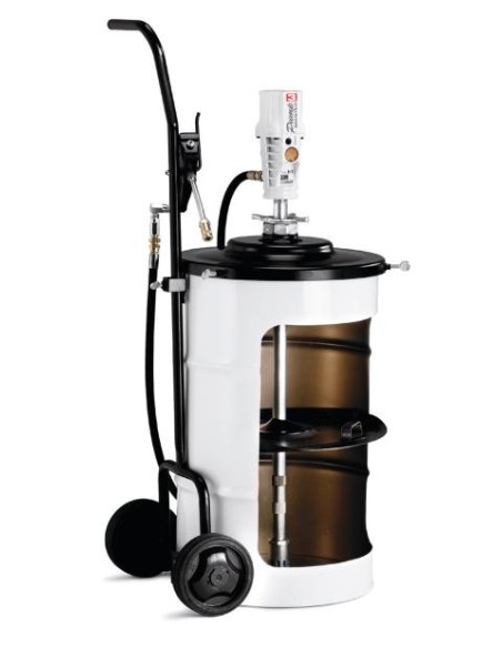 PAQUETE MÓVIL DE BOMBA NEUMÁTICA PUMPMASTER 3 - 55:1 PARA GRASA CON CARRO 430000, BIDÓN 50 KG