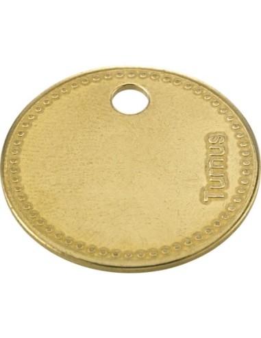 Marca herramienta latón Ø27mm, agujereado, con borde perlado KUKKO
