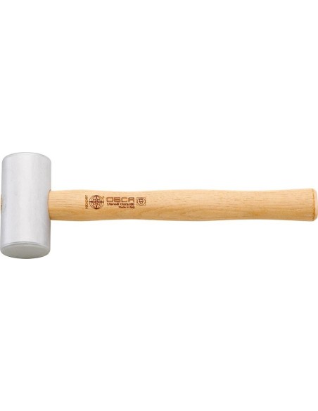 Martillo de aluminio cilíndrico con mango de nogal 750g DIN 6491 OSCA