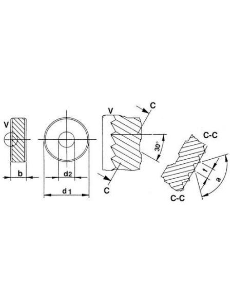Moleta PM BR 30grados 8,9x2,5x4 H7 P0,6 QUICK