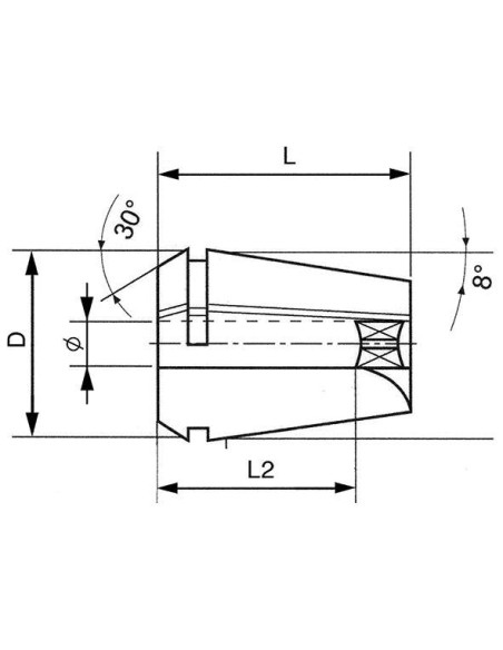 Pinza sujec c/ cuadrado ER20-3,5x2,7 FORTIS