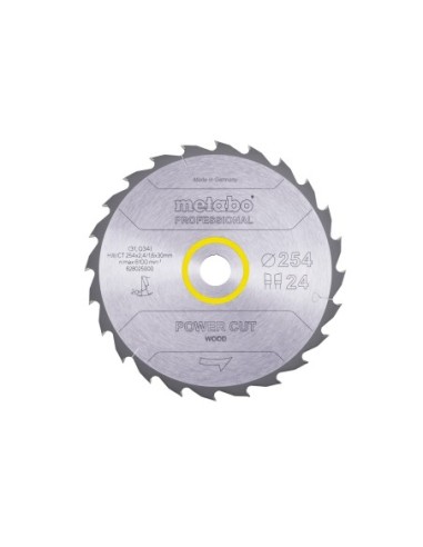 HOJA DE SIERRA 254X30 METABO 628025000 power cut wood - professional D24 DI 20°