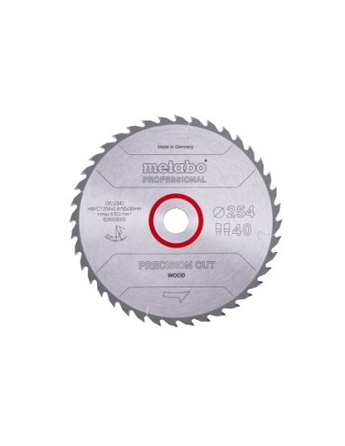 HOJA DE SIERRA 254X30 METABO 628059000 precision cut wood - professional D40 DI 20°
