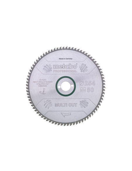 HOJA DE SIERRA 254X30 METABO 628223000 multi cut - professional D80 DP/DT, 5°neg.