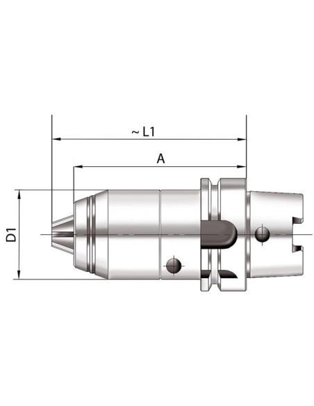Portabrocas corto CNC DIN69893 refrig. int. 1-16mm HSK 63