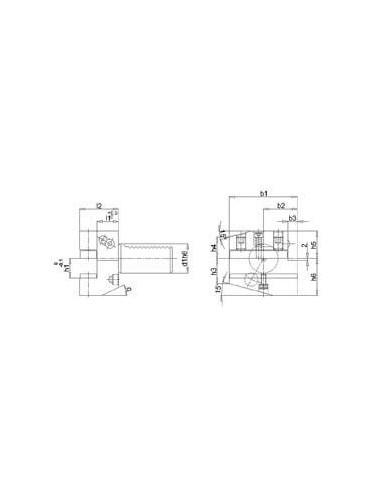 Portahta radial VDI dcha B1 30x20mm FORTIS