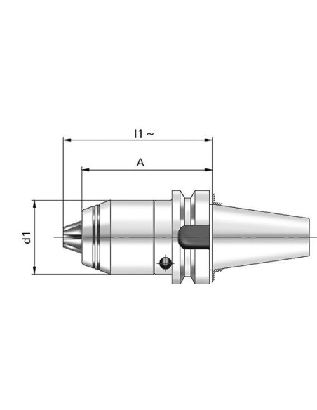 Portabrocas corto CNC JISB6339 refrigeración interior 1-16mm BT40