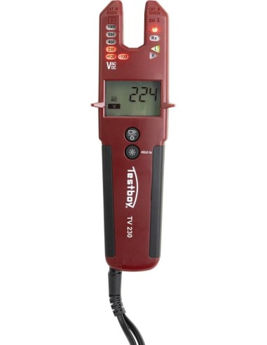 Detector de tensión TV 230 con función de pinza Testboy