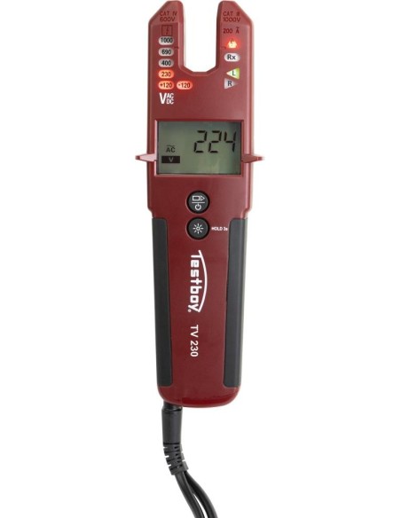 Detector de tensión TV 230 con función de pinza Testboy