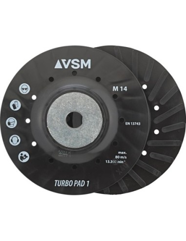 Plato de apoyo nervado M14 180mm VSM