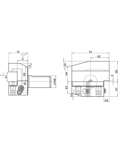 Portaherramientas VDI DIN69880 B3A-50x25x44