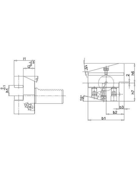 Portaherramientas VDI DIN69880 B3A-50x25x44