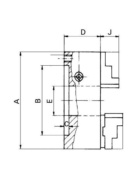 Plato torno 4 garras DURO-M 200/4 DIN 6350
