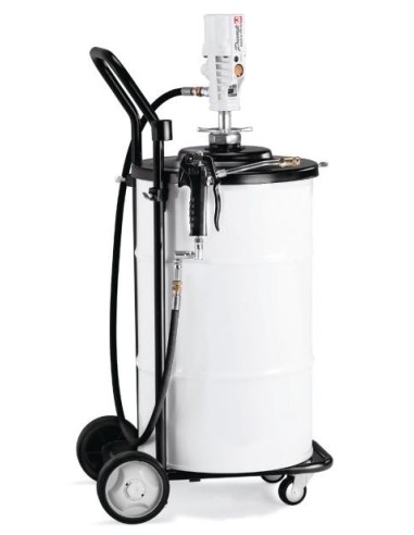 PAQUETE MÓVIL DE BOMBA NEUMÁTICA PUMPMASTER 3 - 55:1 PARA GRASA CON CARRO 431000, BIDÓN 50 KG