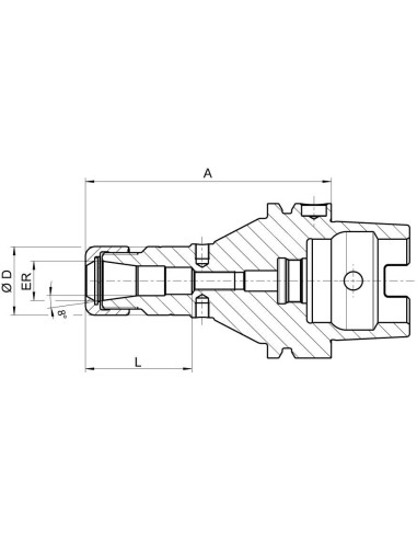 Portapinzas DIN69893A HSK-A63 ER25x100 HAIMER