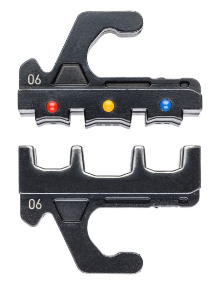 Mordaza intercambiable para terminales, conectores faston + conectores de enchufe aislados KNIPEX 97 39 06