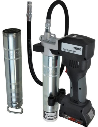 Pistola de engrasar a batería 18V/2Ah PREMIUM-S-LS AMPShare concargador y batería MATO