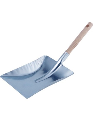 Recogedor con Mango madera metal galvanizado