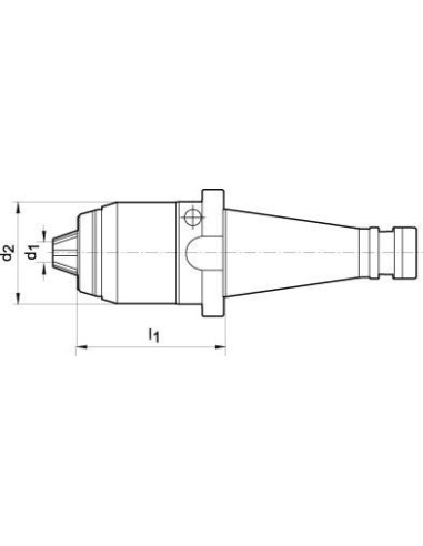 Portabrocas corto CNC DIN2080 1-16mm SK40