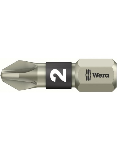 Punta inoxidable 1/4 DIN3126C6,3 PZ2x25mm Wera