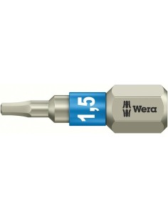 Punta inoxidable 1/4 DIN3126C6,3 hembra hexagonal 1,5x25mm Wera