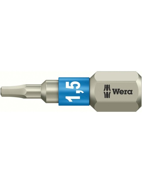 Punta inoxidable 1/4 DIN3126C6,3 hembra hexagonal 1,5x25mm Wera