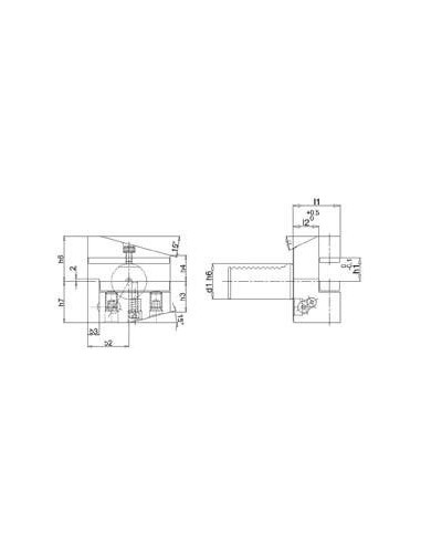 Portahta radial VDI izda B4 50x32mm boca abajo FORTIS