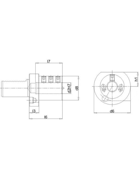 Soporte barra mandrinar VDI E2 50x50mm FORTIS