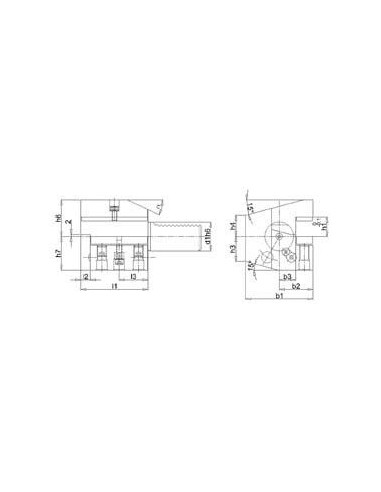 Portahtas axial VDI dcha C3 40x25mm boca abajo FORTIS