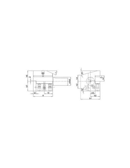 Portahtas axial VDI dcha C3 40x25mm boca abajo FORTIS