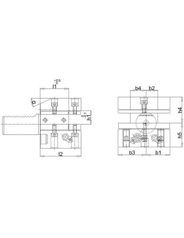 Alojamiento múltiple VDI D2 40x25mm boca abajo FORTIS