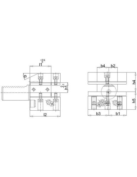 Alojamiento múltiple VDI D2 40x25mm boca abajo FORTIS
