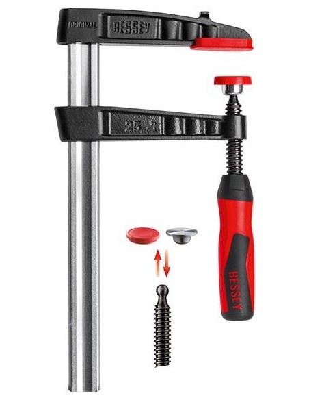 Sargento de fundición maleable con mango de 2 componentes 600x120mm / 35x11mm BESSEY