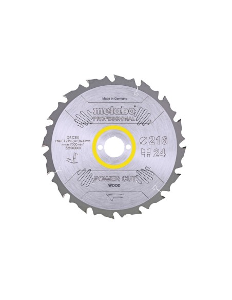 HOJA DE SIERRA 216x30 METABO 628009000 cordless cut wood - professional D24 DI 5° neg
