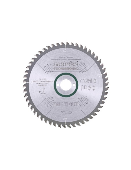 Hoja de sierra 216x30 METABO 628083000 multi cut - professional D60 DP/DT, 5°neg