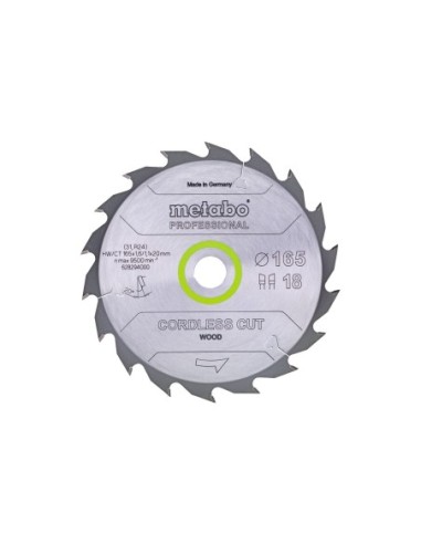 Hoja de sierra cordless cut wood - professional, 165x20 Z18 DI 20° (628294000)