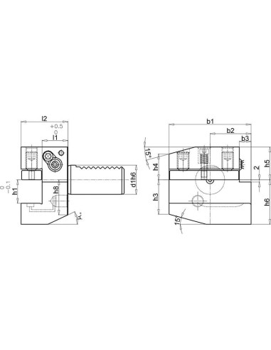 Portaherramientas VDI DIN69880 B1A-30x20x40