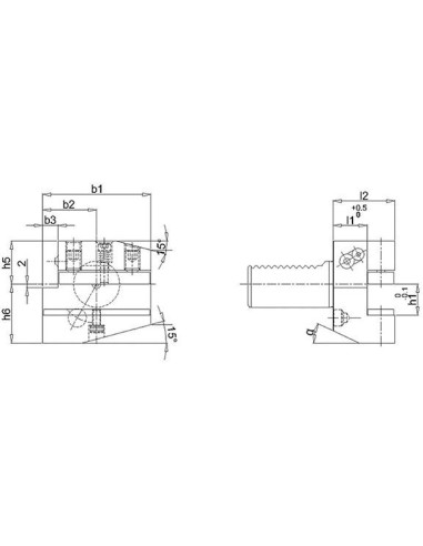 Portahta radial VDI izda B2 30x20mm FORTIS