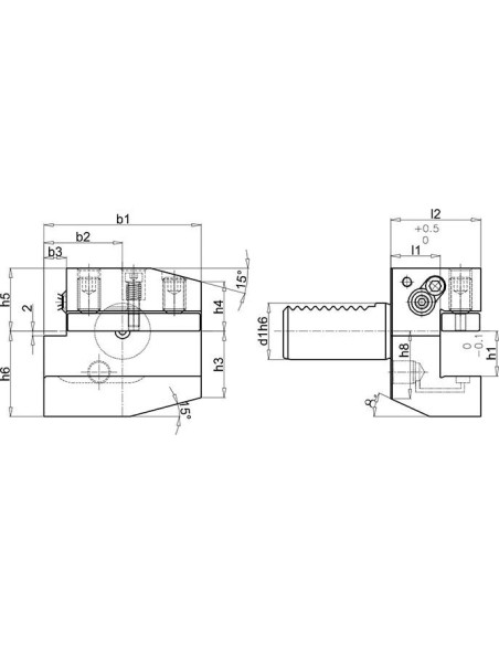 Portaherramientas VDI DIN69880 B2A-50x25x44