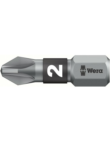 punta BiTorsion alta dureza 1/4 DIN3126C6,3 PZ2x25mm Wera