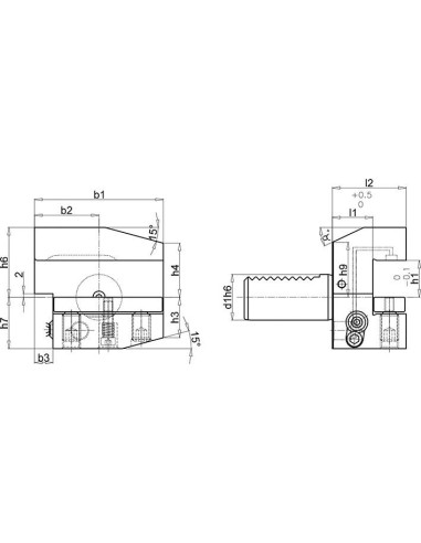 Portaherramientas VDI DIN69880 B4A-40x25x44