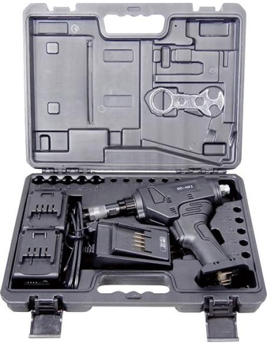 Punzonadora hex. a bat. GO-HX 1 en maletín 2Ah 36W 2x batería y cargador M4-8 Goebel