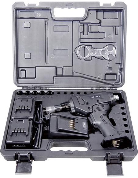 Punzonadora hex. a bat. GO-HX 1 en maletín 2Ah 36W 2x batería y cargador M4-8 Goebel