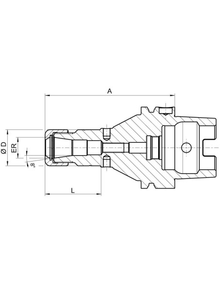 Portapinzas DIN69893A HSK-A63 ER16x75 HAIMER