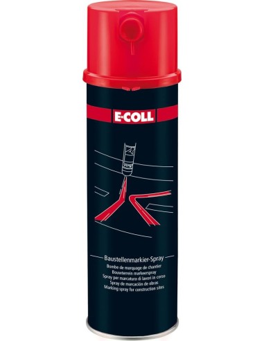 Spray trazador de obras bote spray 500ml rojo E-COLL